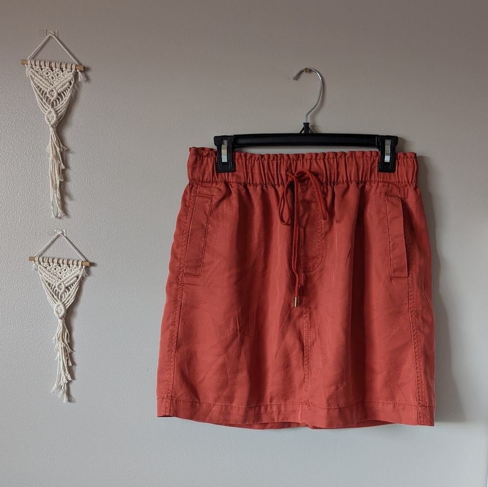NWT LOFT Drawstring Pocket Skirt, Coral, Size S - Picture 1 of 8